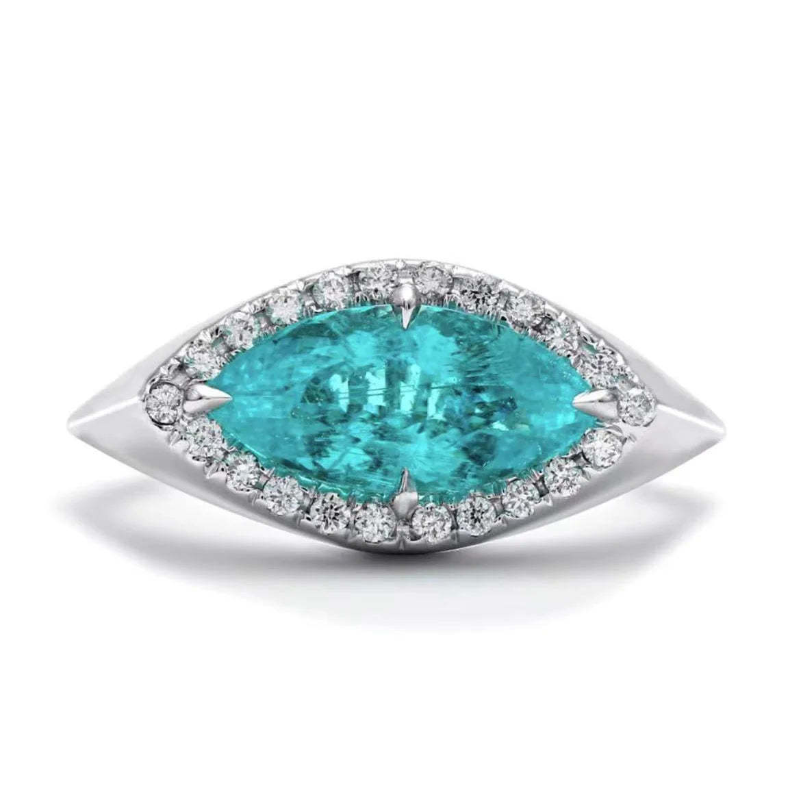 2023 New Fashion Retro Geometric Paraiba Tourmaline Ring 925 Silver Stamp Luxury Engagement Rings for Women Wedding Bridal Gift-Mix MIx Style