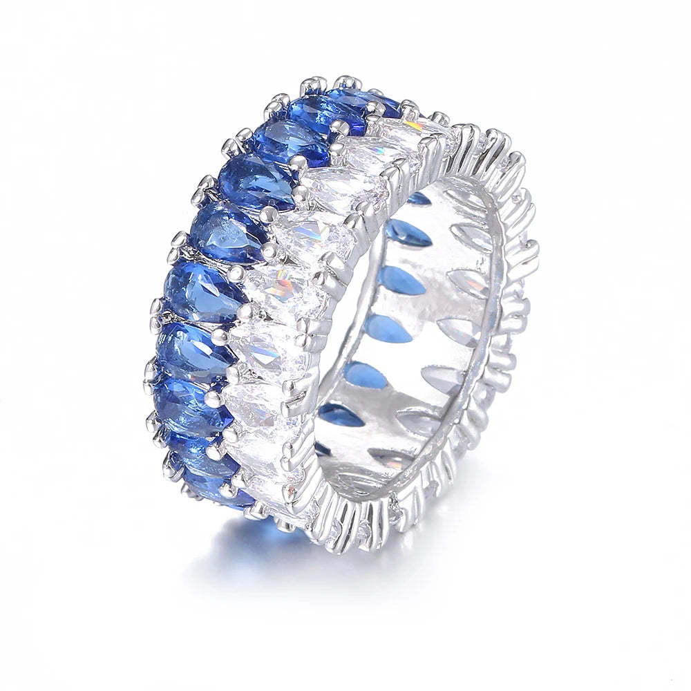 Emmaya Hot Sale Shiny Zirconia Ring With Three Colors Choice For Women&Girls Charming Dress-Up Noble Jewelry