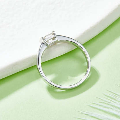 Diamond 0.5CT Moissanite Asscher Cut 18k White Gold Plated Ring | Mix Mix Style [Hot Seller]-Mix MIx Style