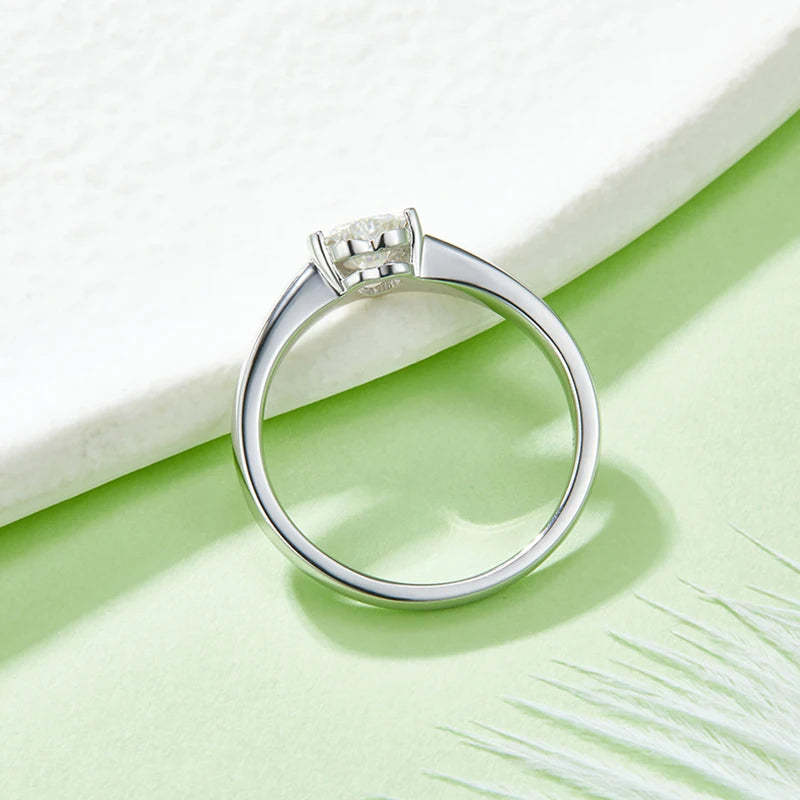Diamond 0.5CT Moissanite Heart Cut 18k White Gold Plated Ring | Mix Mix Style [Hot Seller]-Mix MIx Style