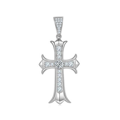 SGARIT Fine Jewelry S925 Silver Main Stone 5mm 1.39CT Total VVS1D Moissanite Cross Pendant For Man and Woman-Mix MIx Style