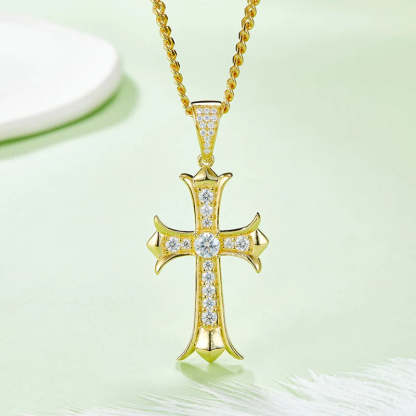 SGARIT Fine Jewelry S925 Silver Main Stone 5mm 1.39CT Total VVS1D Moissanite Cross Pendant For Man and Woman-Mix MIx Style