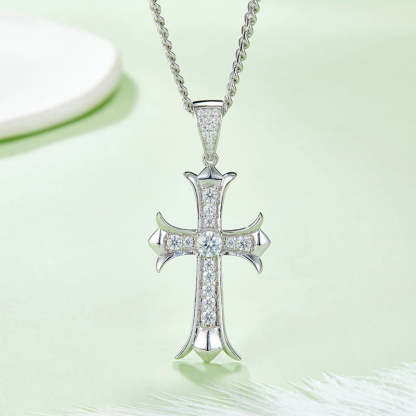 SGARIT Fine Jewelry S925 Silver Main Stone 5mm 1.39CT Total VVS1D Moissanite Cross Pendant For Man and Woman-Mix MIx Style