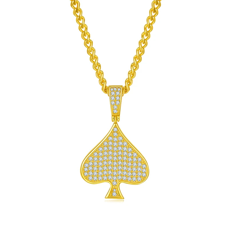 SGARIT Jewellery Spade Pendant S925 Silver 0.78CT VVS1D Moissanite Pendant Hip Hop Jewelry Iced Out Diamond Pendant-Mix MIx Style