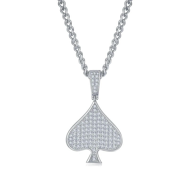 SGARIT Jewellery Spade Pendant S925 Silver 0.78CT VVS1D Moissanite Pendant Hip Hop Jewelry Iced Out Diamond Pendant-Mix MIx Style