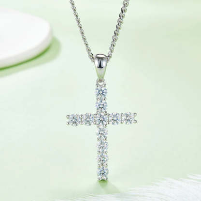 SGARIT Jewelry 925 Sterling Silver 5mm 5.5CT Total VVS1D Moissanite Full Diamond Classic Crosses Pendant-Mix MIx Style