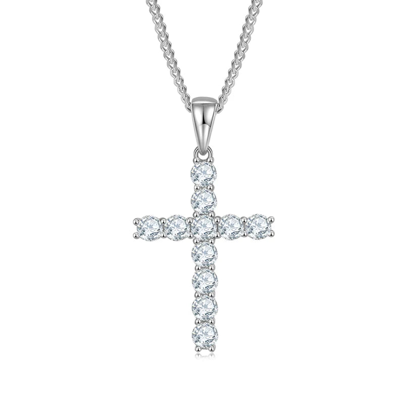 SGARIT Jewelry 925 Sterling Silver 5mm 5.5CT Total VVS1D Moissanite Full Diamond Classic Crosses Pendant-Mix MIx Style
