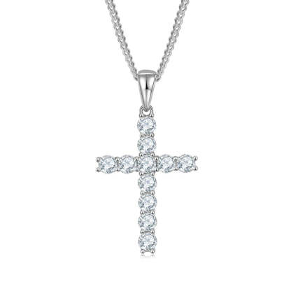 SGARIT Jewelry 925 Sterling Silver 5mm 5.5CT Total VVS1D Moissanite Full Diamond Classic Crosses Pendant-Mix MIx Style