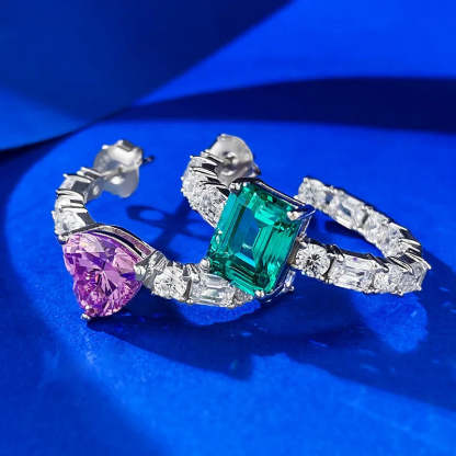 Charm 3mm Moissanite Diamond Hoop Earring 100% Real 925 Sterling Silver Jewelry Party Wedding Earrings for Women Bridal Gift