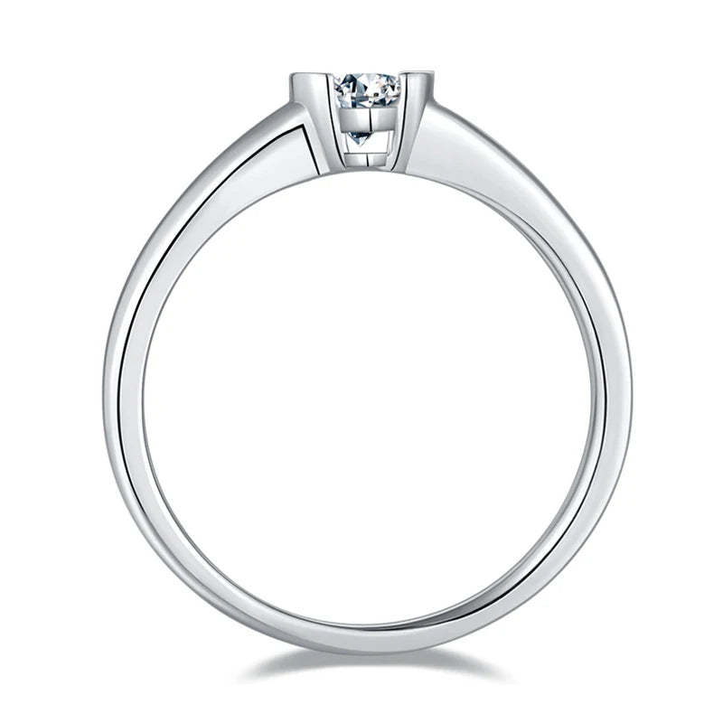 Solitaire Diamond 0.5CT Pear Moissanite 18k White Gold Plated Ring | Mix Mix Style [Hot Seller]-Mix MIx Style