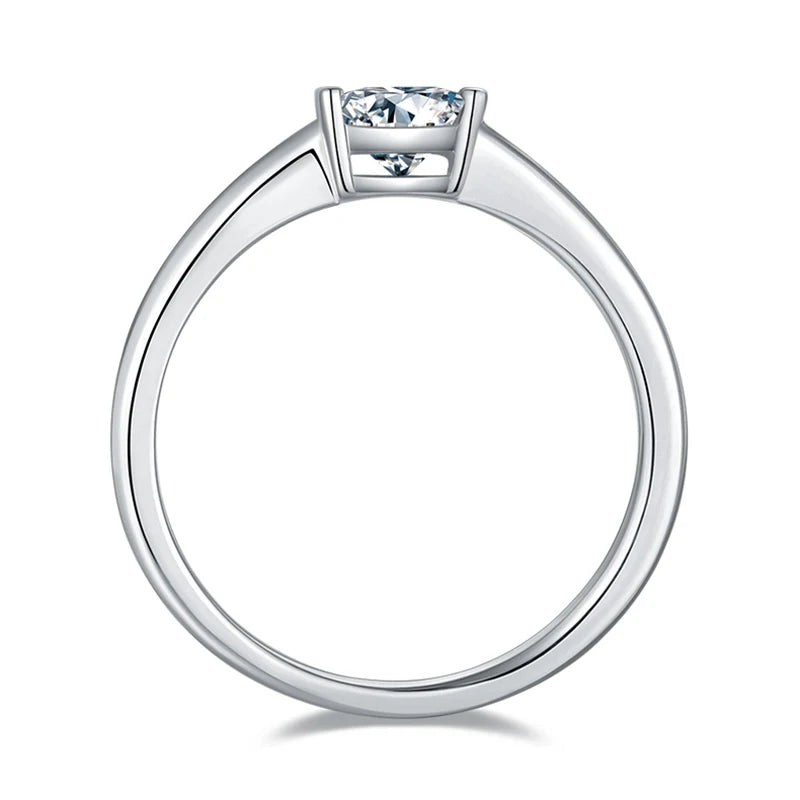 Diamond 0.5CT Moissanite Asscher Cut 18k White Gold Plated Ring | Mix Mix Style [Hot Seller]-Mix MIx Style