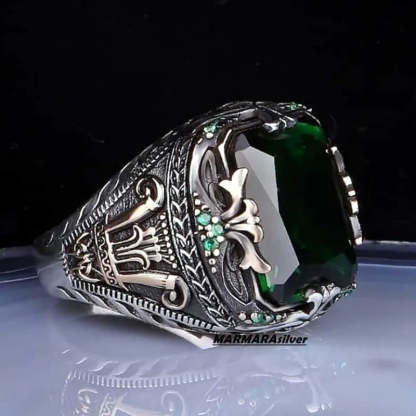 Retro Timeless Emerald Cut Moissanite Diamond 18k Vermeil Gold Plated Luxurious Ring | Mix Mix Style