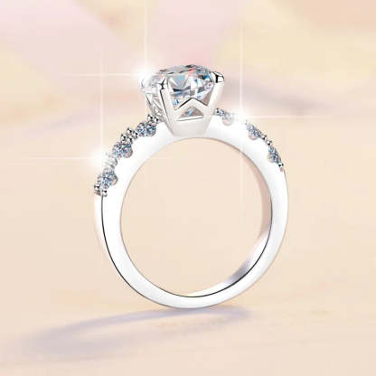 Solitarie White Round Cut Moissanite Diamonds 2ct 18k White Gold Wedding Engagement Ring-Mix MIx Style