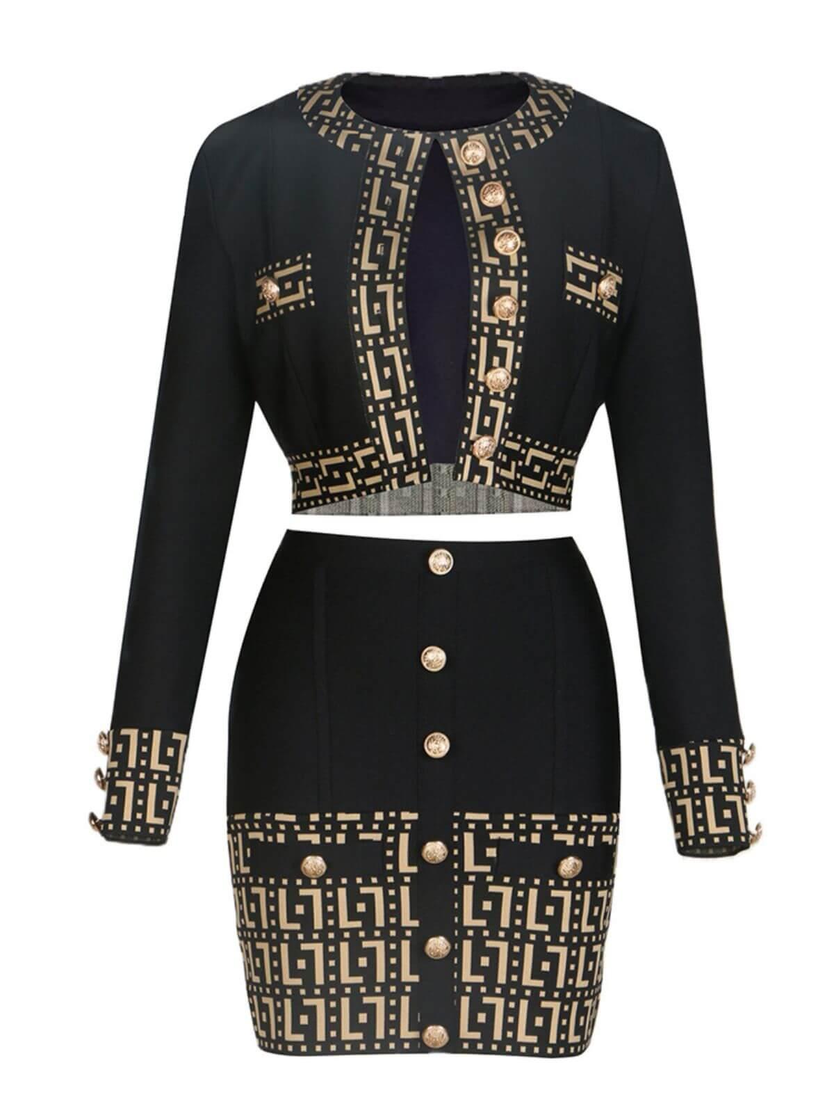 Sade Printed Button Bandage Set-Mix MIx Style