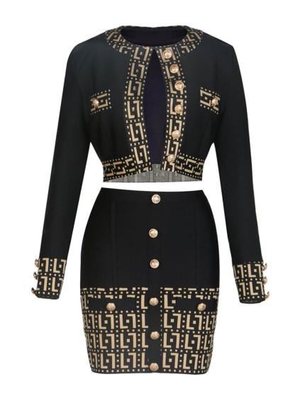 Sade Printed Button Bandage Set-Mix MIx Style