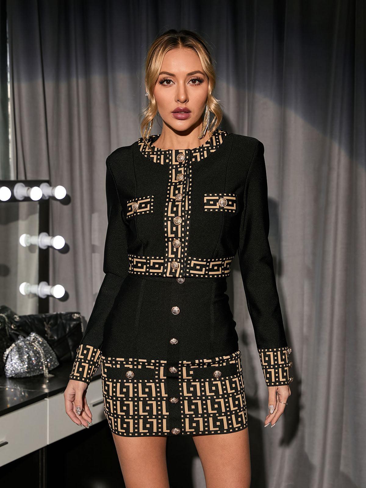 Sade Printed Button Bandage Set-Mix MIx Style