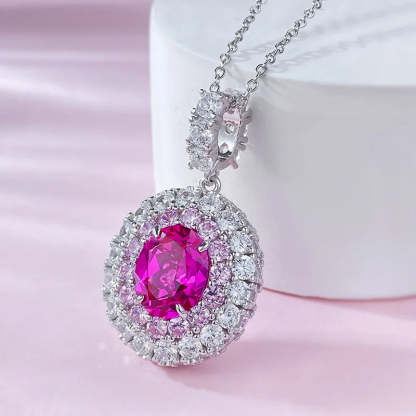 2024 New Rupee Rose Diamond Pendant 8 * 10mm Oval Valentine's Day Collection Jewelry-Mix MIx Style