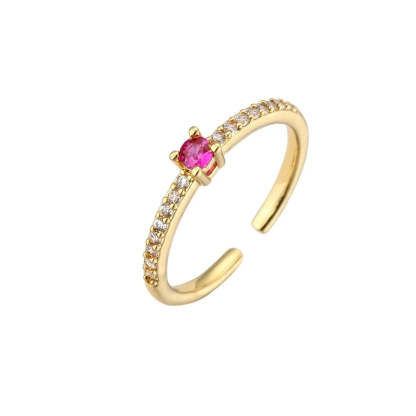 Green, Blue, Purple Dazzling Moissanite Diamond 18k White/Vermeil Gold Plated Open Adjustable Ring | Mix Mix Style