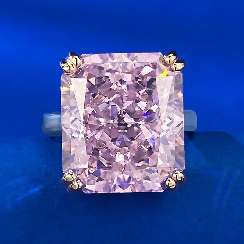 Solitaire Purple Dazzling Radiant Cut Lab Drown Diamond 8ct 18k White Gold Plated Luxurious Engagement Ring | Mix Mix Style