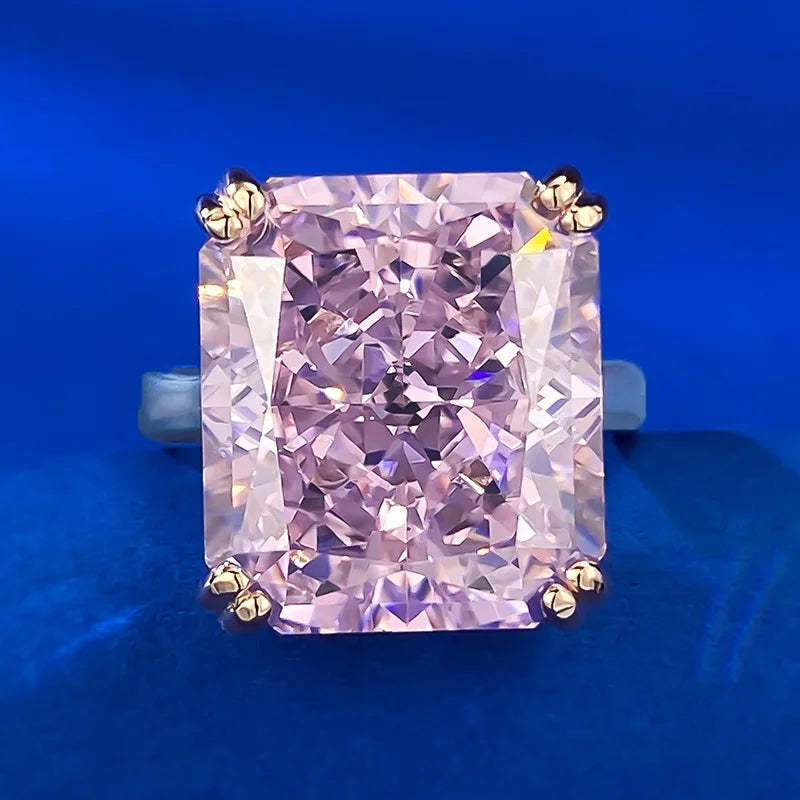 Solitaire Purple Dazzling Radiant Cut Lab Drown Diamond 8ct 18k White Gold Plated Luxurious Engagement Ring | Mix Mix Style