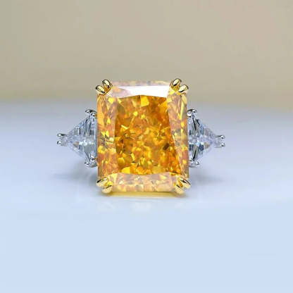 Solitarie Pink Radiant Cut Moissanite Diamonds 18k White Gold Plated Luxury Engagement Ring | Mix Mix Style-Mix MIx Style