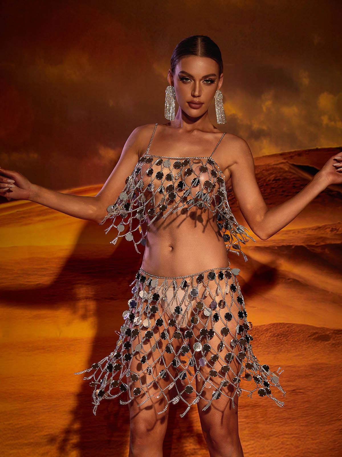 Black Spaghetti Chainmail Set | Mix Mix Style [Hot Seller]-Mix MIx Style