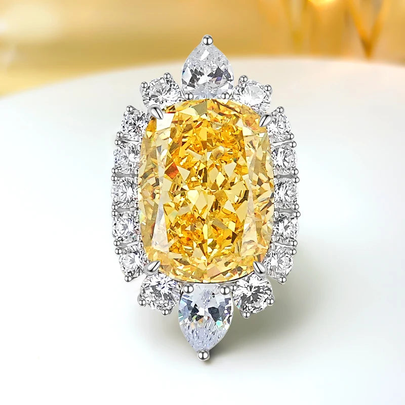 Pink Luxury Radiant Cut Moissanite Diamonds 18k White Gold Versatile Engagement Ring | Mix Mix Style-Mix MIx Style