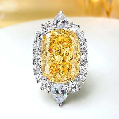 Pink Luxury Radiant Cut Moissanite Diamonds 18k White Gold Versatile Engagement Ring | Mix Mix Style-Mix MIx Style