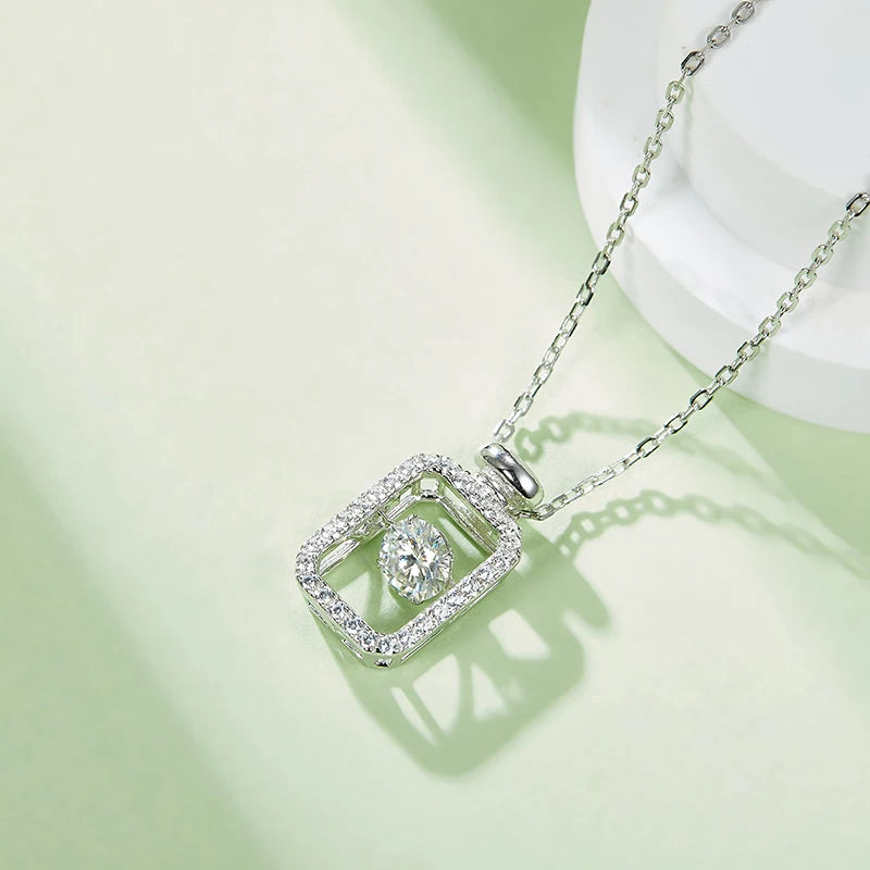 SGARIT S925 Silver Perfume Bottle Diamond Woman Necklace Round Cut D Color Classic Jewelry Moissanite Diamond Necklace Pendant-Mix MIx Style