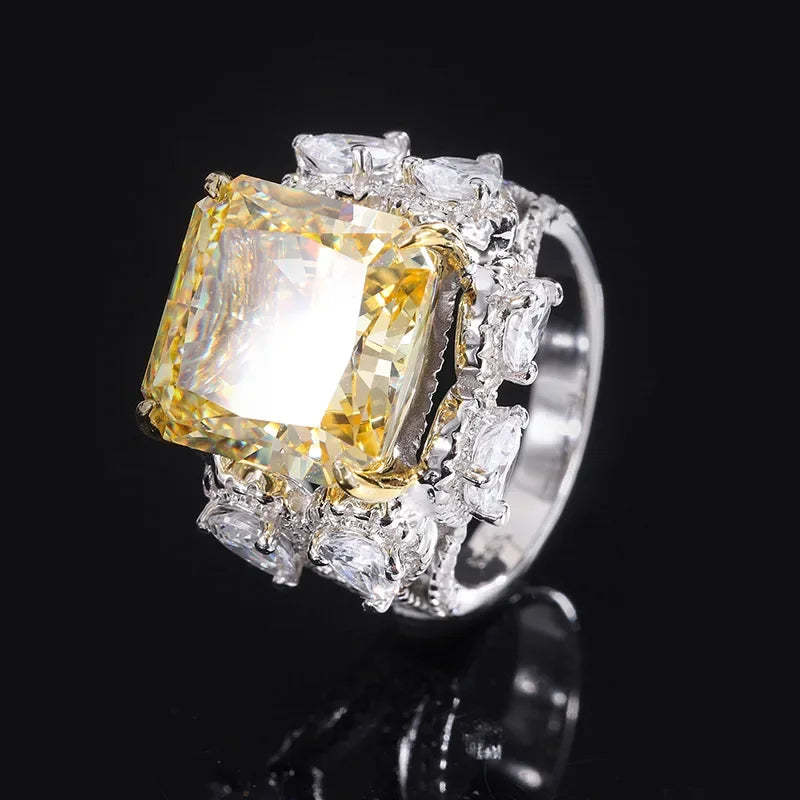Elegant Green Blue Cushion Cut Moissanite Diamonds ct 18k White Gold Luxury Engagement Ring-Mix MIx Style
