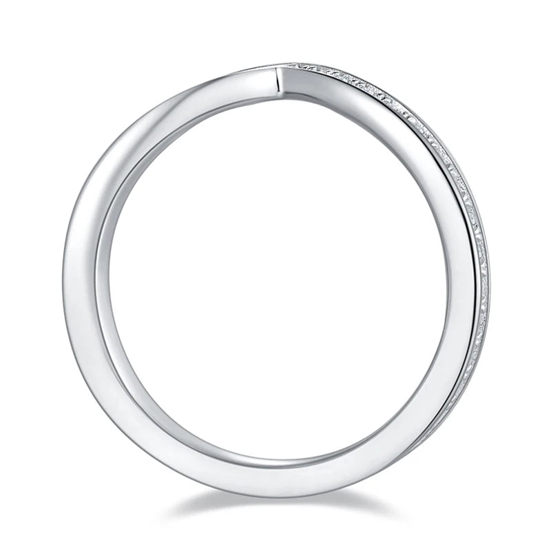 Diamond 0.6CT Moissanite 18k White Gold Plated Eternity Engagement Ring | Mix Mix Style [Hot Seller]-Mix MIx Style