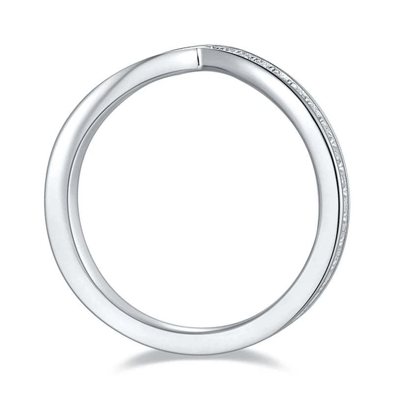 Diamond 0.6CT Moissanite 18k White Gold Plated Eternity Engagement Ring | Mix Mix Style [Hot Seller]-Mix MIx Style