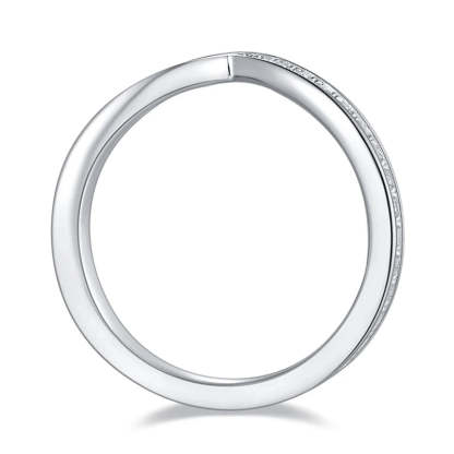 Diamond 0.6CT Moissanite 18k White Gold Plated Eternity Engagement Ring | Mix Mix Style [Hot Seller]-Mix MIx Style