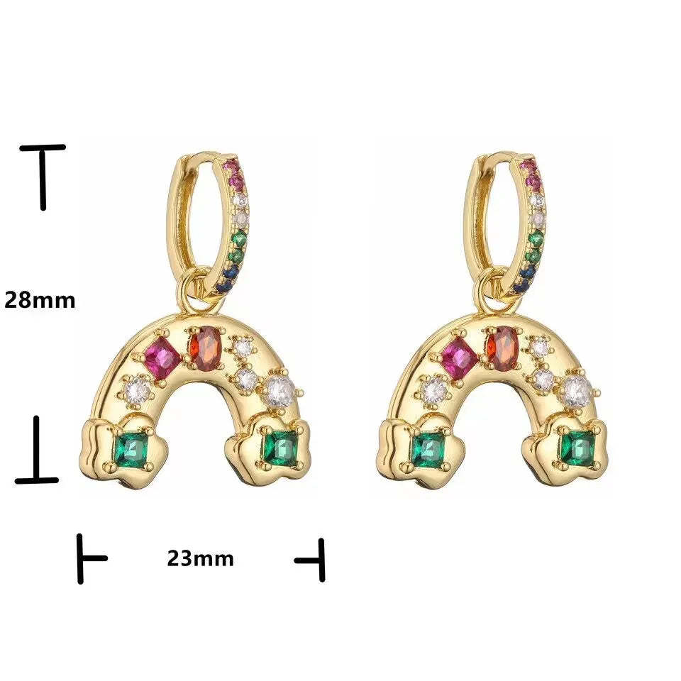 Rainbow Bridge Dazzling Moissanite Diamonds Pendant Luxury 18k White/Vermeil Gold Plated Necklace | Mix Mix Style