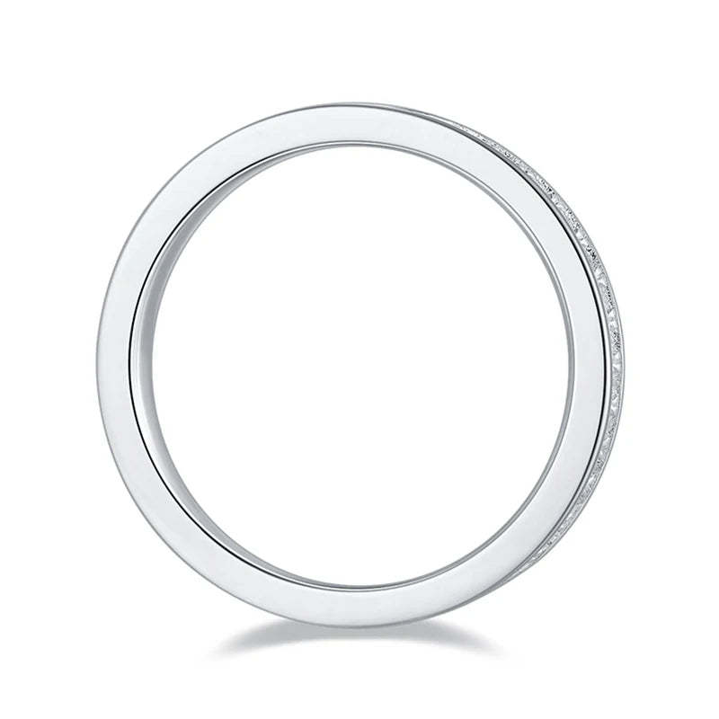 Moissanite 0.57CT Diamond 18K White Gold Plated Eternity Band Ring | Mix Mix Style [Hot Seller]-Mix MIx Style