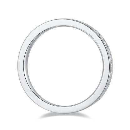 Moissanite 0.57CT Diamond 18K White Gold Plated Eternity Band Ring | Mix Mix Style [Hot Seller]-Mix MIx Style