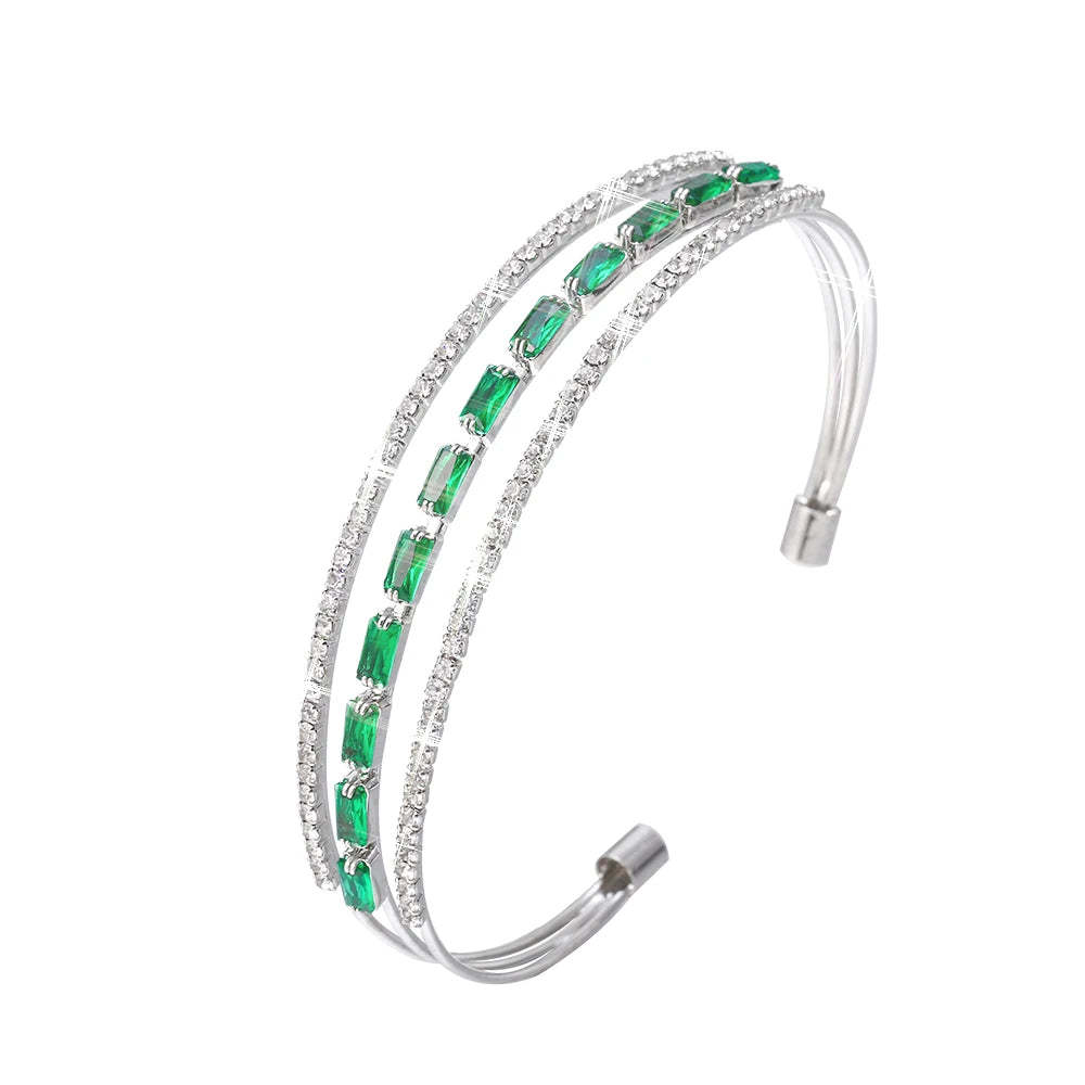 Emmaya Hiện Đại Phong Cách Đơn Giản Vòng Hình Vòng Tay Sáng Bóng Cubic Zircon Trang Trí Nữ Tinh Tế Trang Sức-Mix MIx Style