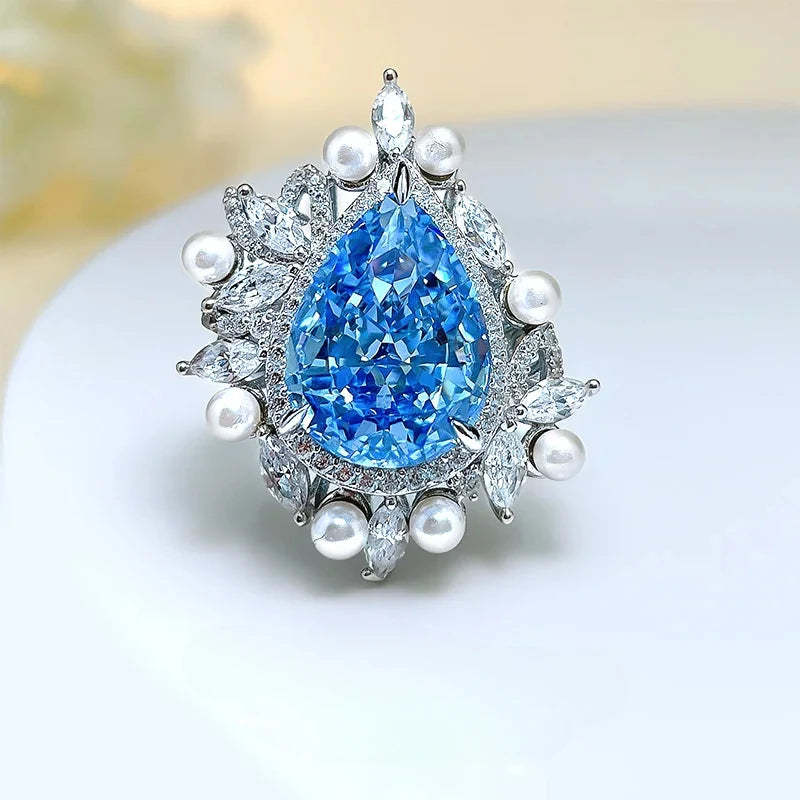 Moissanite Pink And Blue Diamond Ring  Wedding Ring  Mix Mix Style [Hot Seller]-Mix MIx Style