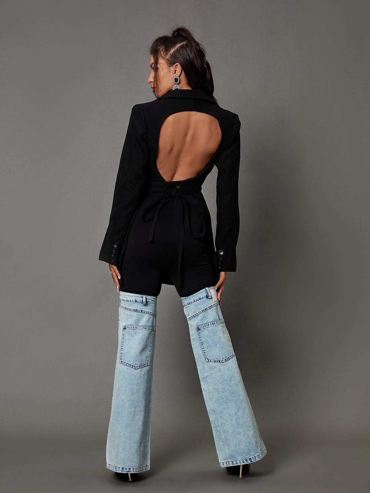Serenity Backless Blazer-Mix MIx Style
