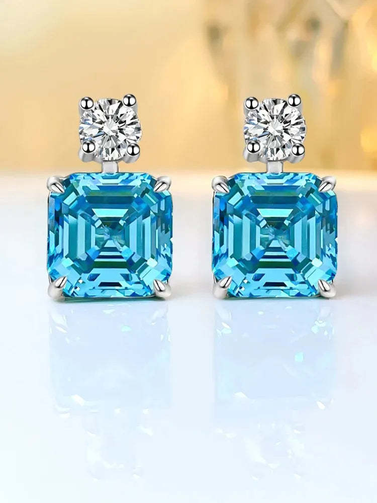Moissanite Diamond Yellow Asscher Shaped Earrings For Women Mix Mix Style [Hot Seller]-Mix MIx Style