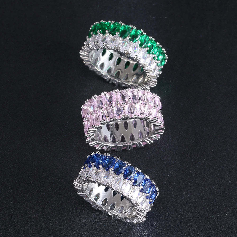 Emmaya Hot Sale Shiny Zirconia Ring With Three Colors Choice For Women&Girls Charming Dress-Up Noble Jewelry