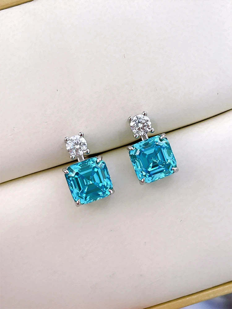 Moissanite Diamond Yellow Asscher Shaped Earrings For Women Mix Mix Style [Hot Seller]-Mix MIx Style