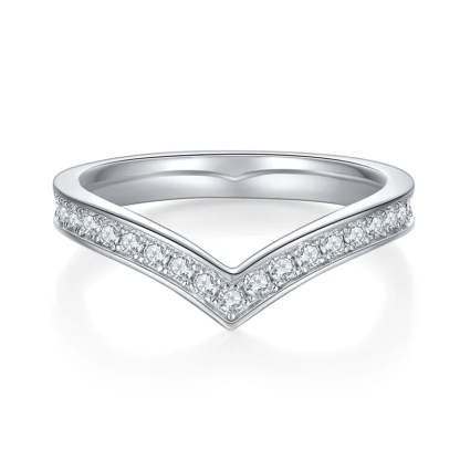 Diamond 0.6CT Moissanite 18k White Gold Plated Eternity Engagement Ring | Mix Mix Style [Hot Seller]-Mix MIx Style