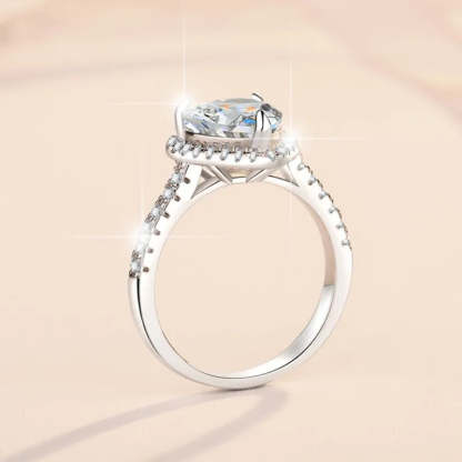 Dainty White Heart Cut Moissanite Diamonds 18k White Gold Luxury Engagement Ring-Mix MIx Style