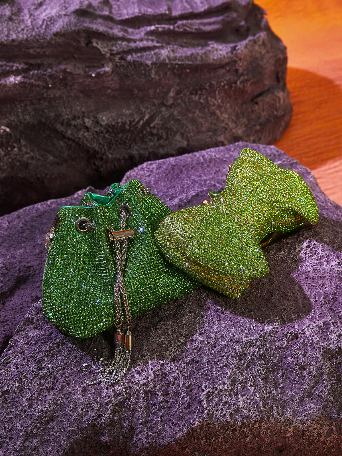 Sherah Crystal Bow Bag In Green Handbags & Evening Bags | Mix Mix Style [Hot Seller]-Mix MIx Style