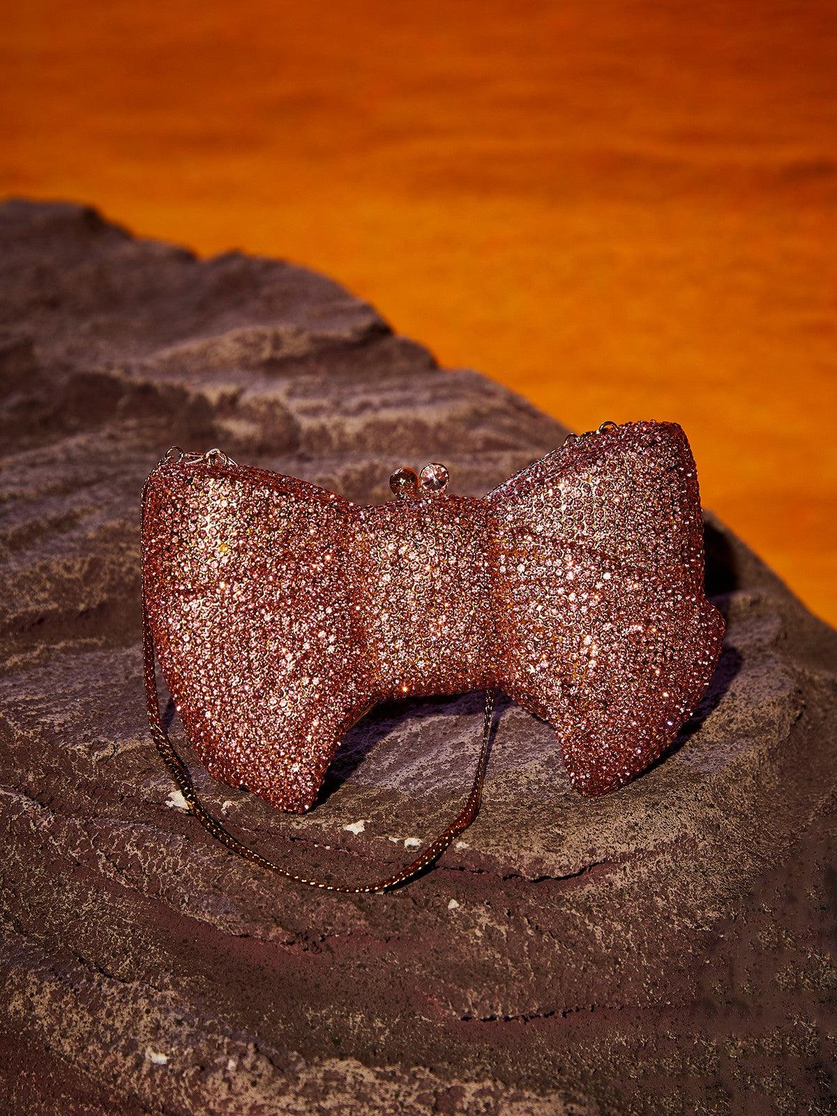 Sherah Crystal Bow Bag In Pink Handbags & Evening Bags | Mix Mix Style [Hot Seller]-Mix MIx Style