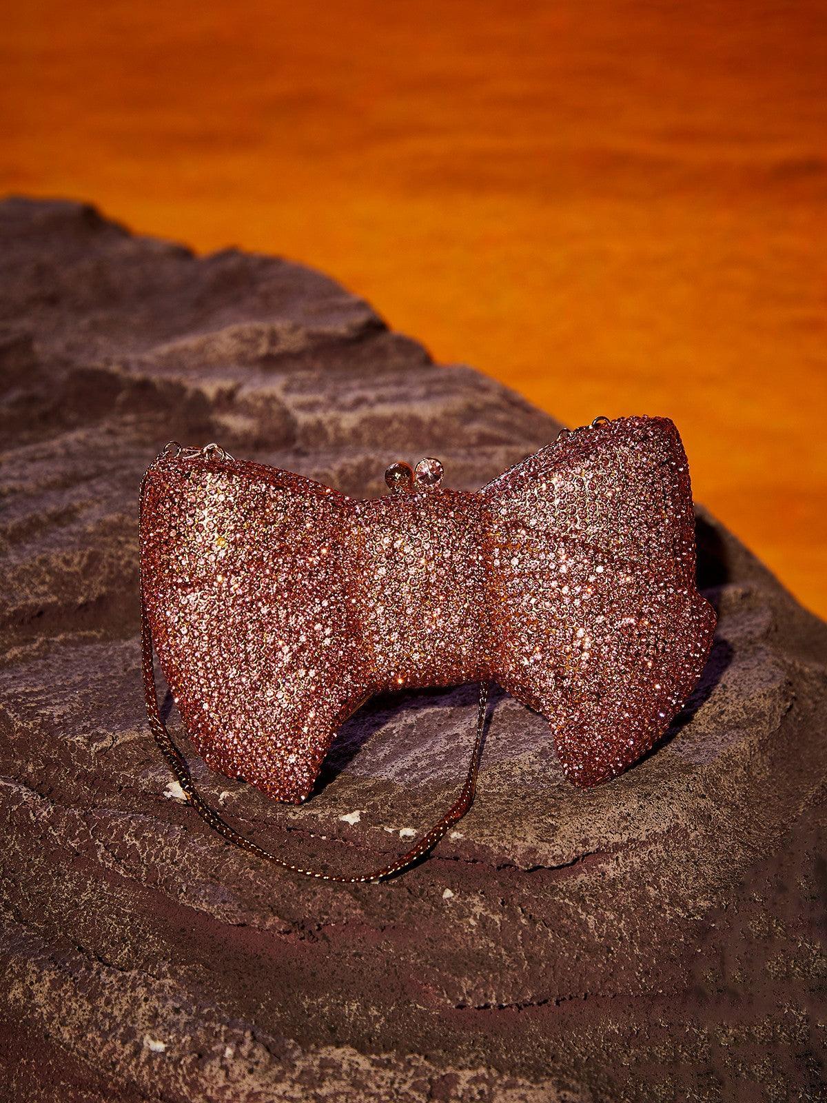 Sherah Crystal Bow Bag In Pink Handbags & Evening Bags | Mix Mix Style [Hot Seller]-Mix MIx Style