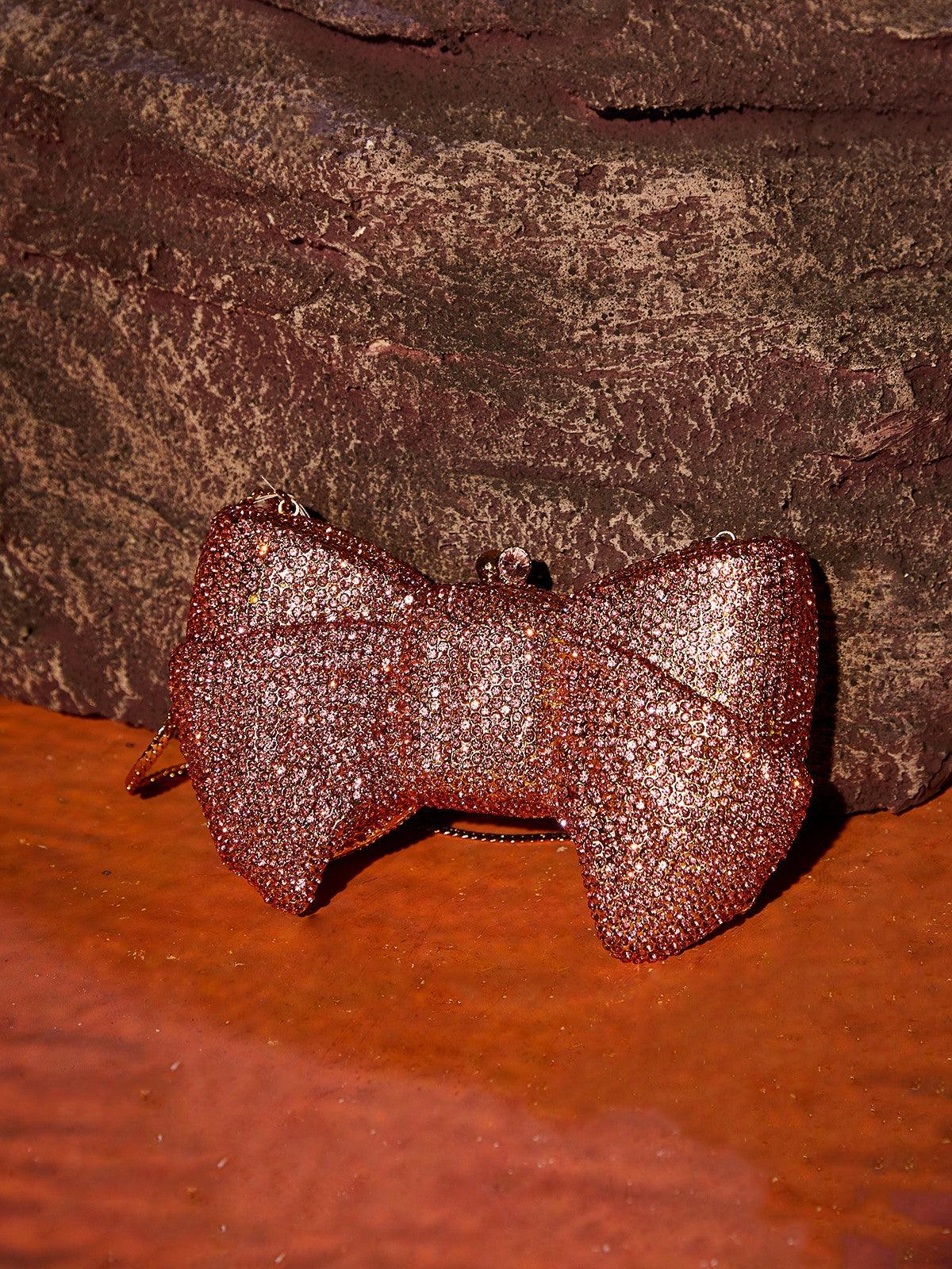 Sherah Crystal Bow Bag In Pink Handbags & Evening Bags | Mix Mix Style [Hot Seller]-Mix MIx Style