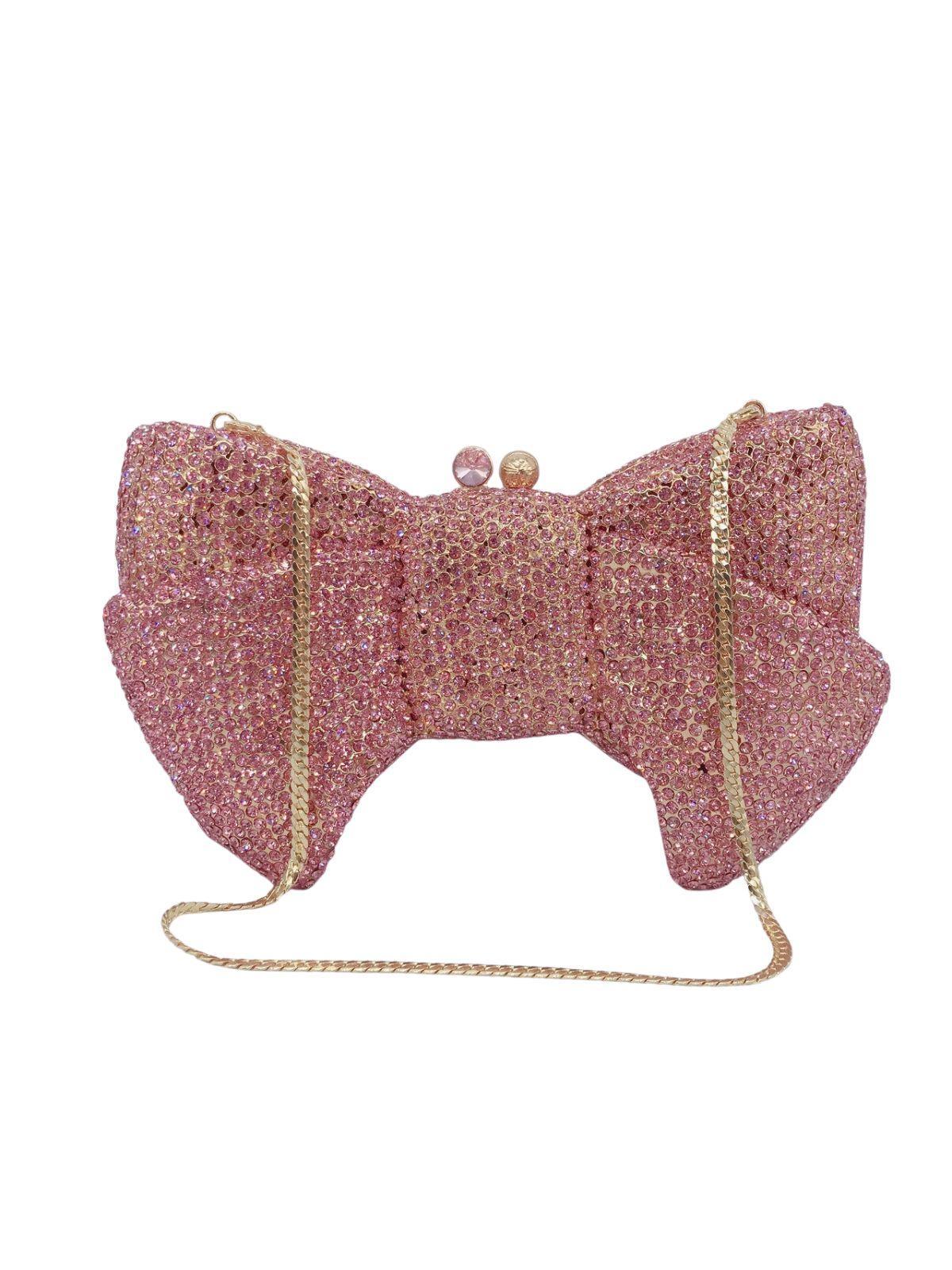 Sherah Crystal Bow Bag In Pink Handbags & Evening Bags | Mix Mix Style [Hot Seller]-Mix MIx Style