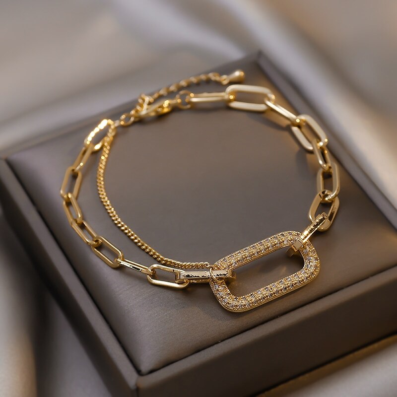 Chain 18k Gold Plated with Moissanites Diamonds | Mix Mix Style [Hot Seller]-Mix MIx Style